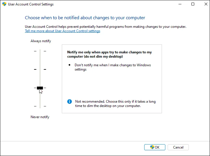 Come disabilitare il controllo dell'account utente (UAC) su Windows 11