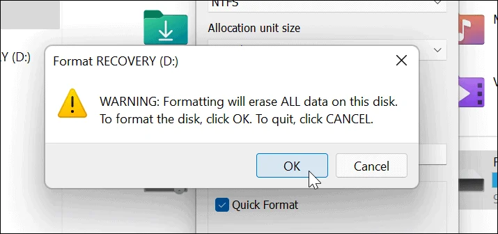 Cara Memformat Pemacu daripada Penjelajah Fail pada Windows 11