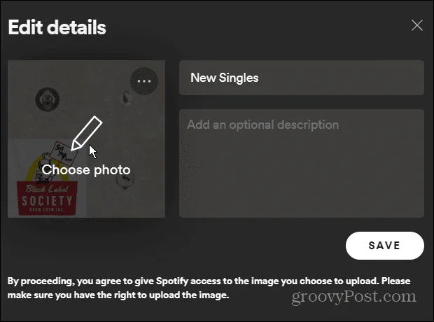 Come modificare l'immagine della playlist di Spotify