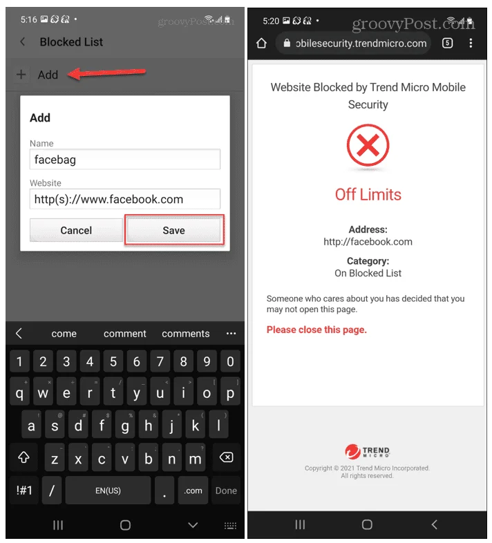 Android'de Bir Web Sitesi Nasıl Engellenir