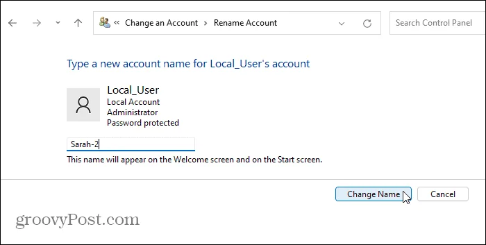 So ändern Sie Ihren Kontonamen unter Windows 11