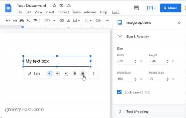 Como adicionar e formatar uma caixa de texto no Google Docs