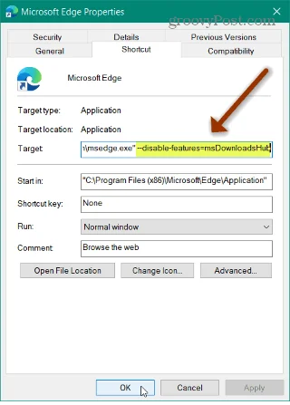 Buat Muat Turun Paparan Microsoft Edge di Bahagian Bawah Penyemak Imbas