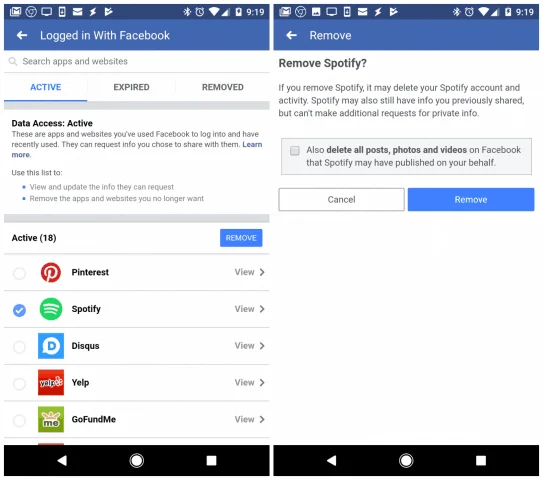 Cómo desvincular Spotify de tu cuenta de Facebook
