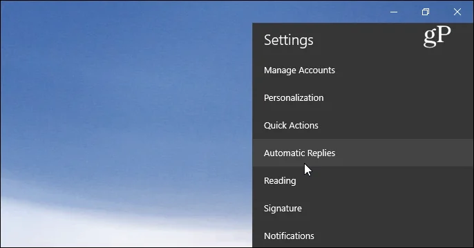 Cree respuestas automáticas en Outlook.com y la aplicación de correo de Windows 10