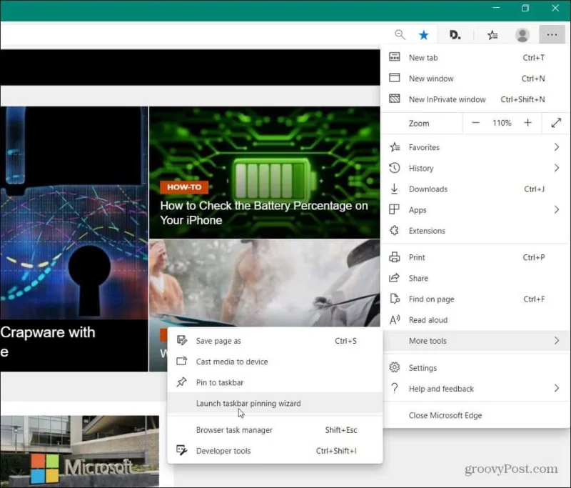 Websites vastzetten op de Windows-taakbalk vanuit Microsoft Edge