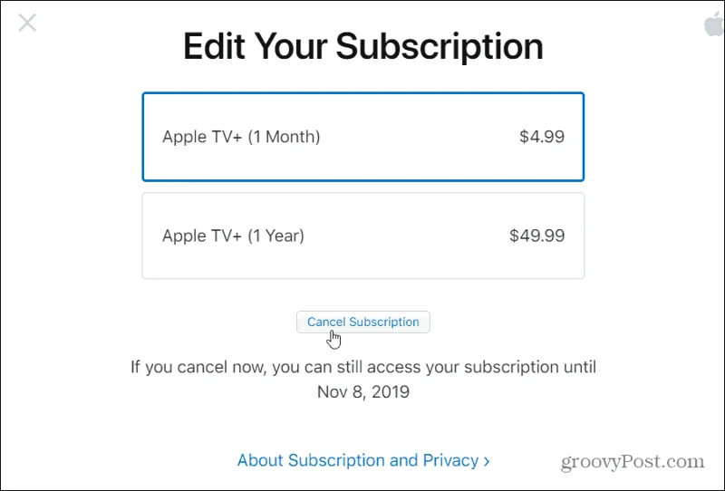 Cómo cancelar su suscripción a Apple TV+