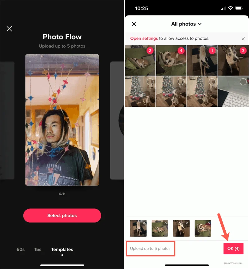 Cómo usar una plantilla de TikTok para compartir fotos