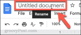 Rinominare documento in Google Docs