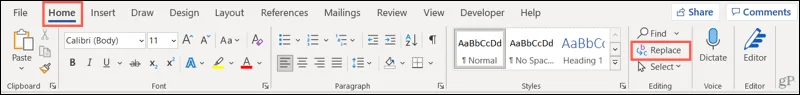 วิธีค้นหาและแทนที่ข้อความใน Microsoft Word