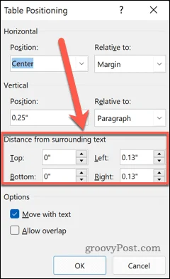 Cara Membungkus Teks Di Sekitar Jadual dalam Word