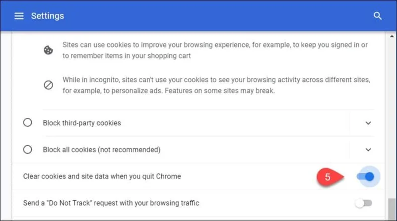 Eliminar automáticamente las cookies del navegador Google Chrome al salir