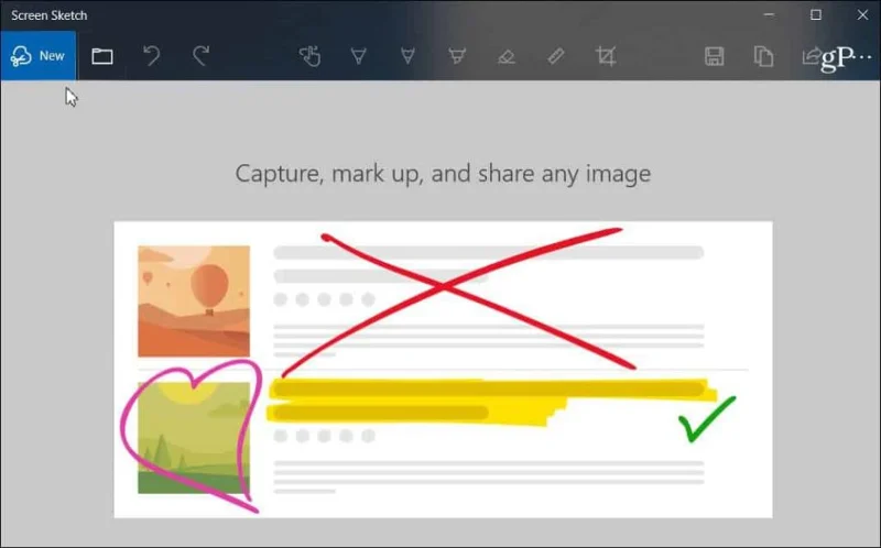 Dapatkan dan Anotasi Tangkapan Skrin dengan Alat Snip & Sketch Baharu pada Windows 10