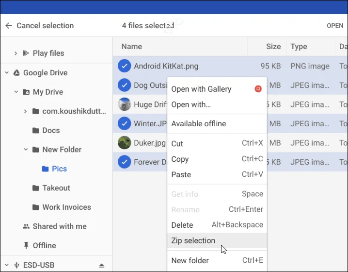 Cara Menggunakan dan Mengurus Fail Zip pada Chromebook