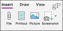 Interface de OneNote sur Mac