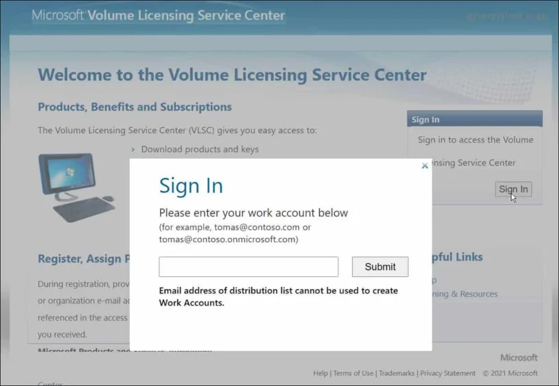 Volume Licensing Service Center