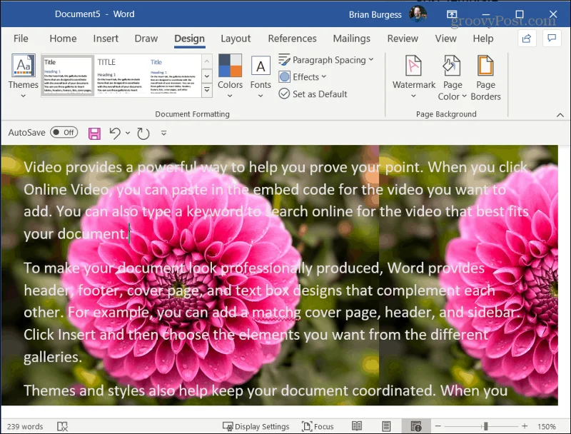 Ajouter une couleur d'arrière-plan aux documents Word