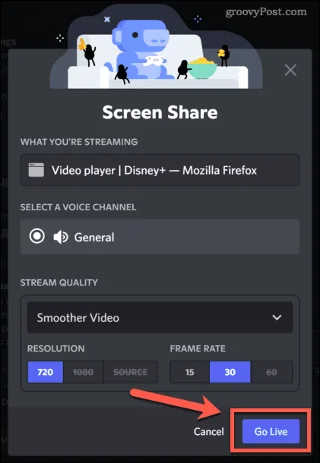 Cara Menstrim Disney+ di Discord