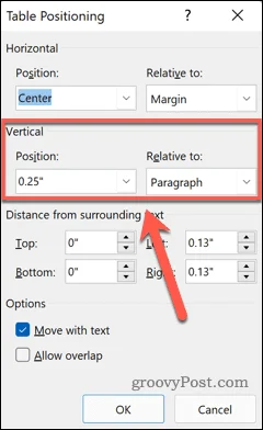 Cara Membungkus Teks Di Sekitar Jadual dalam Word