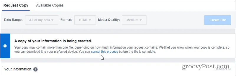 Cómo descargar una copia de todas tus imágenes, videos y datos de Facebook