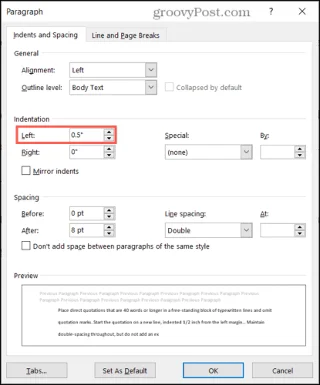 Cara Memasukkan Sebut Harga Blok dalam Microsoft Word