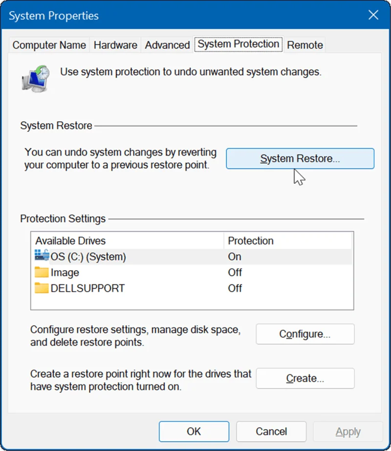 Como criar um ponto de restauração no Windows 11