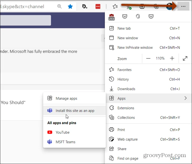 Como instalar o Microsoft Teams como um aplicativo Web (PWA) no Windows 10