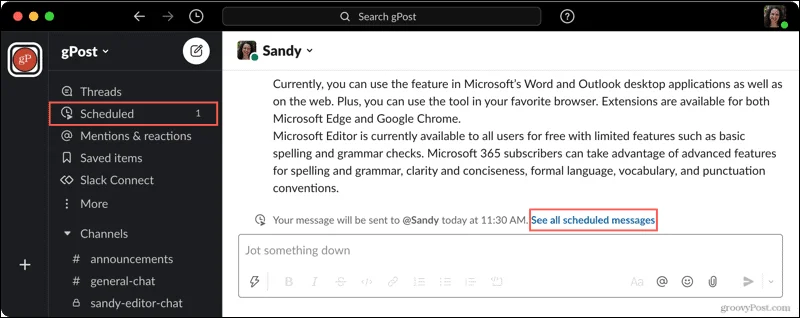 Cara Menjadualkan Mesej dalam Slack untuk Dihantar Kemudian
