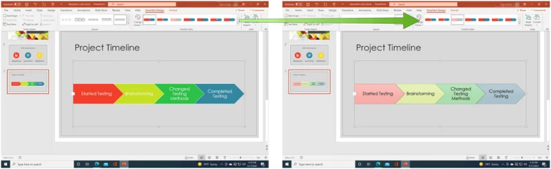So erstellen Sie eine Microsoft PowerPoint-Zeitleiste zum Anzeigen von Daten