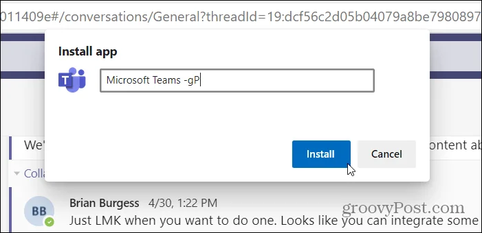 Instalação do Microsoft Teams