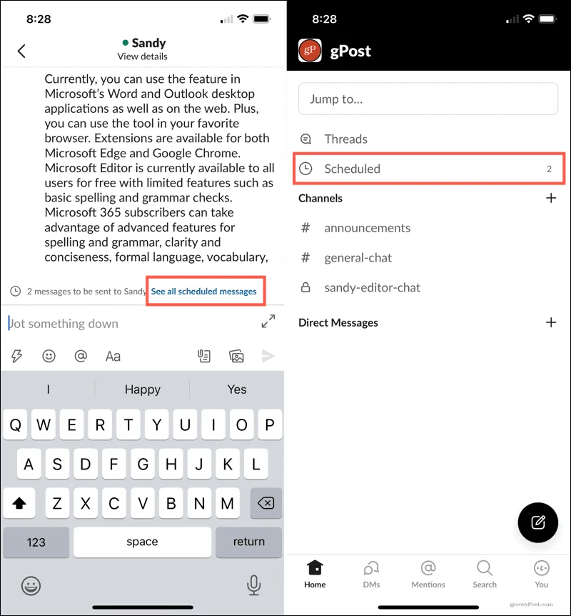 Cara Menjadualkan Mesej dalam Slack untuk Dihantar Kemudian