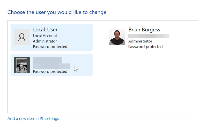 Microsoft-Konto auswählen