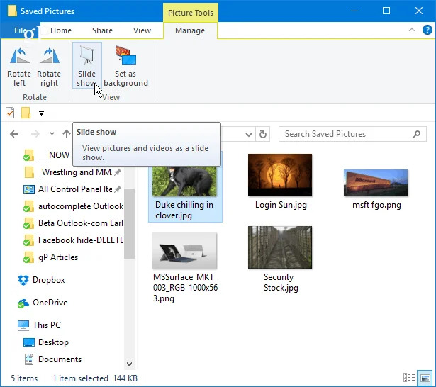 Cómo reproducir una presentación de fotos en Windows 10 desde el Explorador de archivos