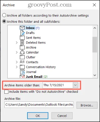 Cara Cari dan Padam E-mel mengikut Tarikh dalam Microsoft Outlook