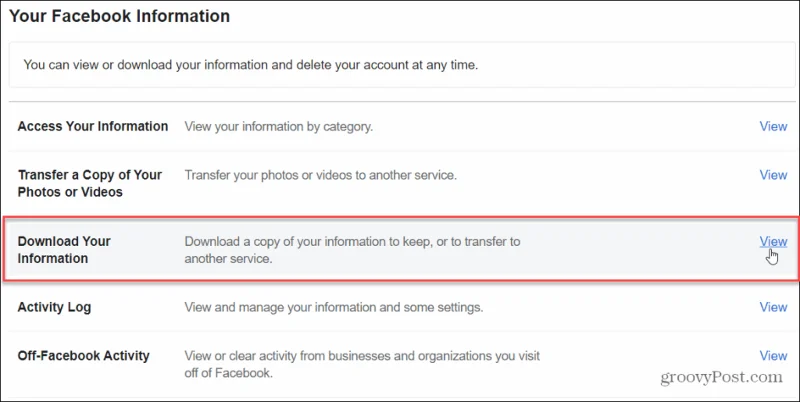 Cómo descargar una copia de todas tus imágenes, videos y datos de Facebook