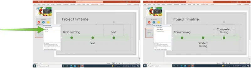 So erstellen Sie eine Microsoft PowerPoint-Zeitleiste zum Anzeigen von Daten