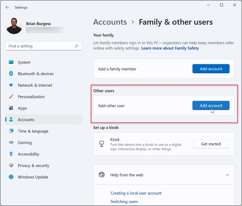 Windows 11'de Misafir Hesabı Nasıl Oluşturulur