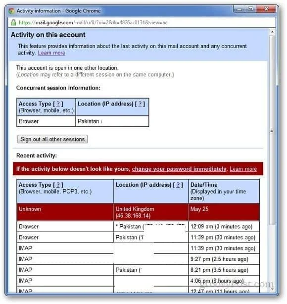Cómo monitorear la actividad de inicio de sesión de su cuenta de Gmail