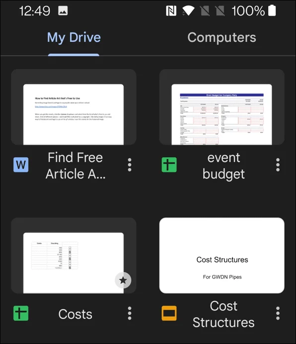 Ouvrir depuis Google Drive