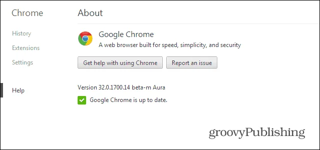 Verificando o canal do Google Chrome