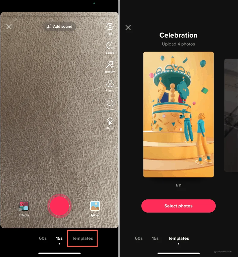 Cómo usar una plantilla de TikTok para compartir fotos