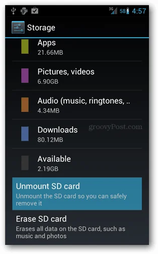 Cara Menyahlekapkan Kad SD Android Sebelum Mengalih keluarnya