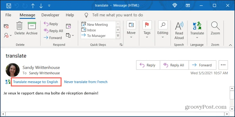 So übersetzen Sie eingehende E-Mails in Microsoft Outlook