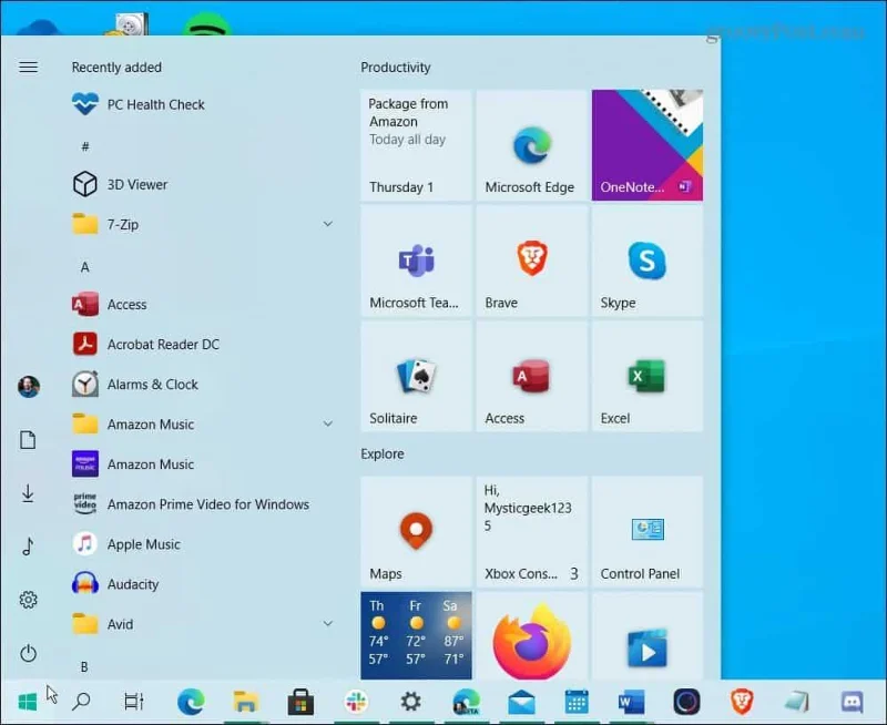 Restaure el menú de inicio clásico de Windows 10 con Live Tiles en Windows 11
