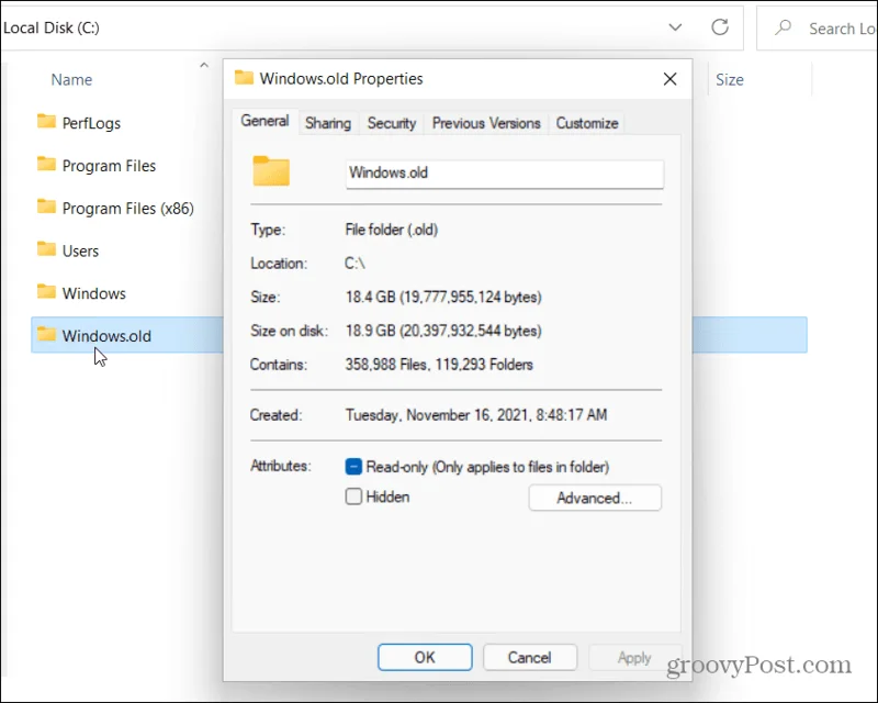 Cómo eliminar la carpeta Windows.old en Windows 11