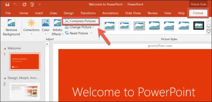 Cara Mengurangkan Saiz Fail Persembahan PowerPoint