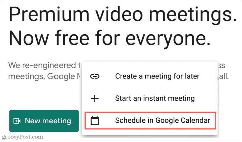 Cara Menjadualkan Google Meet Dalam Talian atau pada Mudah Alih