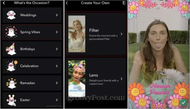 Cómo usar y crear filtros de Snapchat personalizados