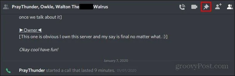Zeige angeheftete Nachrichten auf Discord an