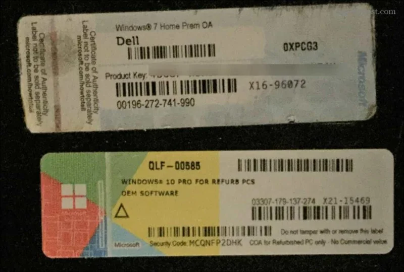 Sticker op computerchassis